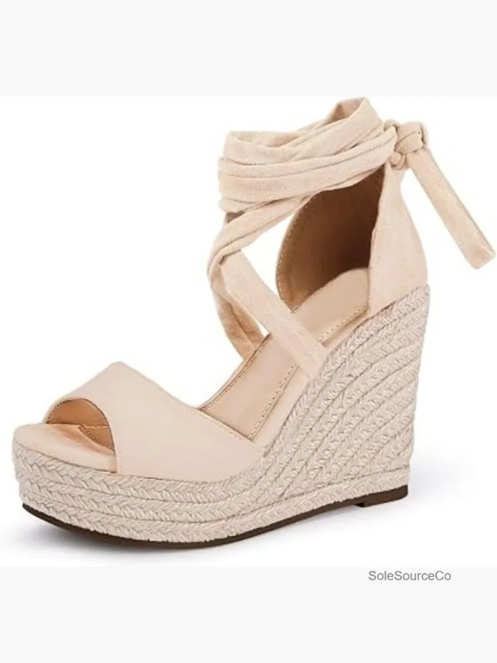 Wedge Sandals Open Toe Lace Up Platform Espadrilles Summer Heels